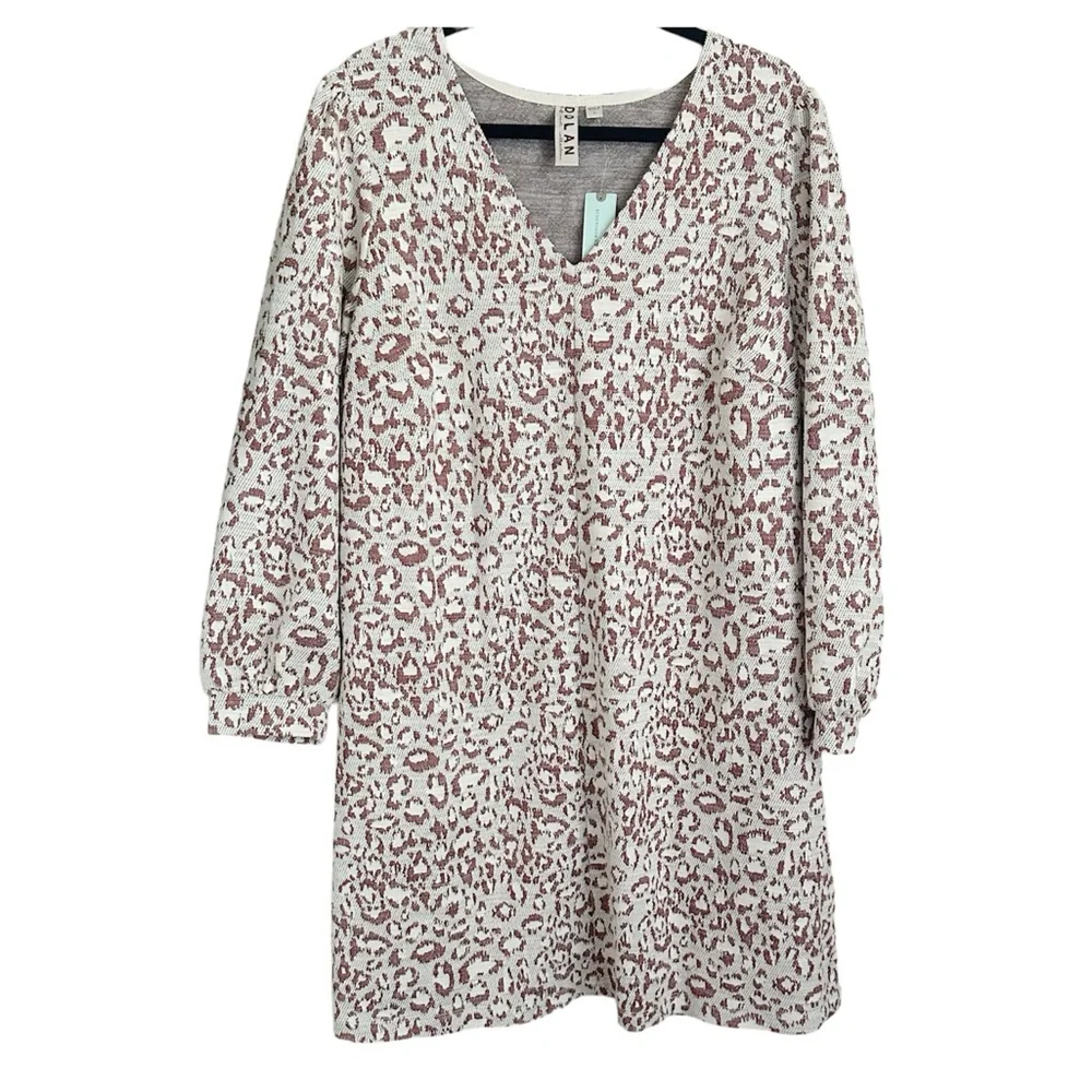 Anthropologie Dolan Neutral‎ Leopard Print Knit Dress Sz 1X - Picture 2 of 12